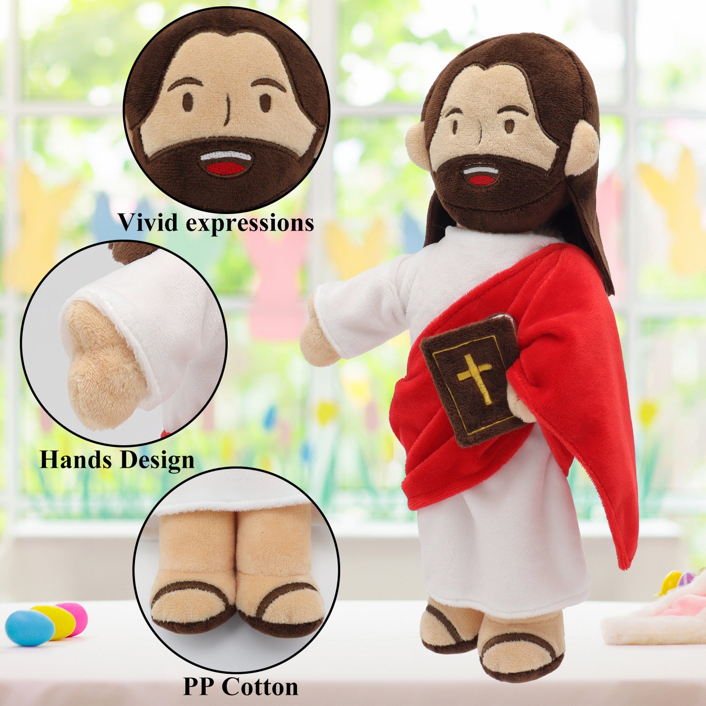 The Talking Jesus Plush Toy-Red(White/Brown)
