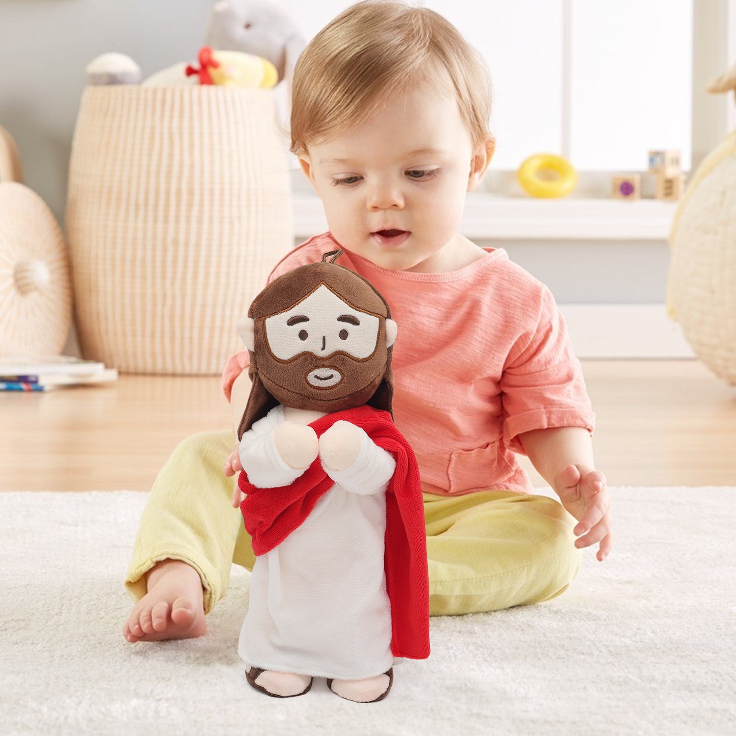 Jesus Plush with Jointed Skeleton-Blue/Red