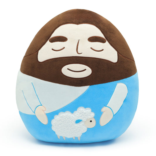 Jesus Plush Pillow with Lamb