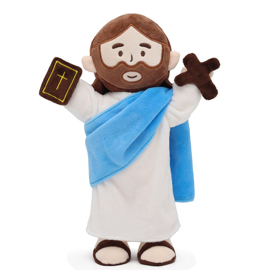 Jesus Plush with Jointed Skeleton-Blue/Red