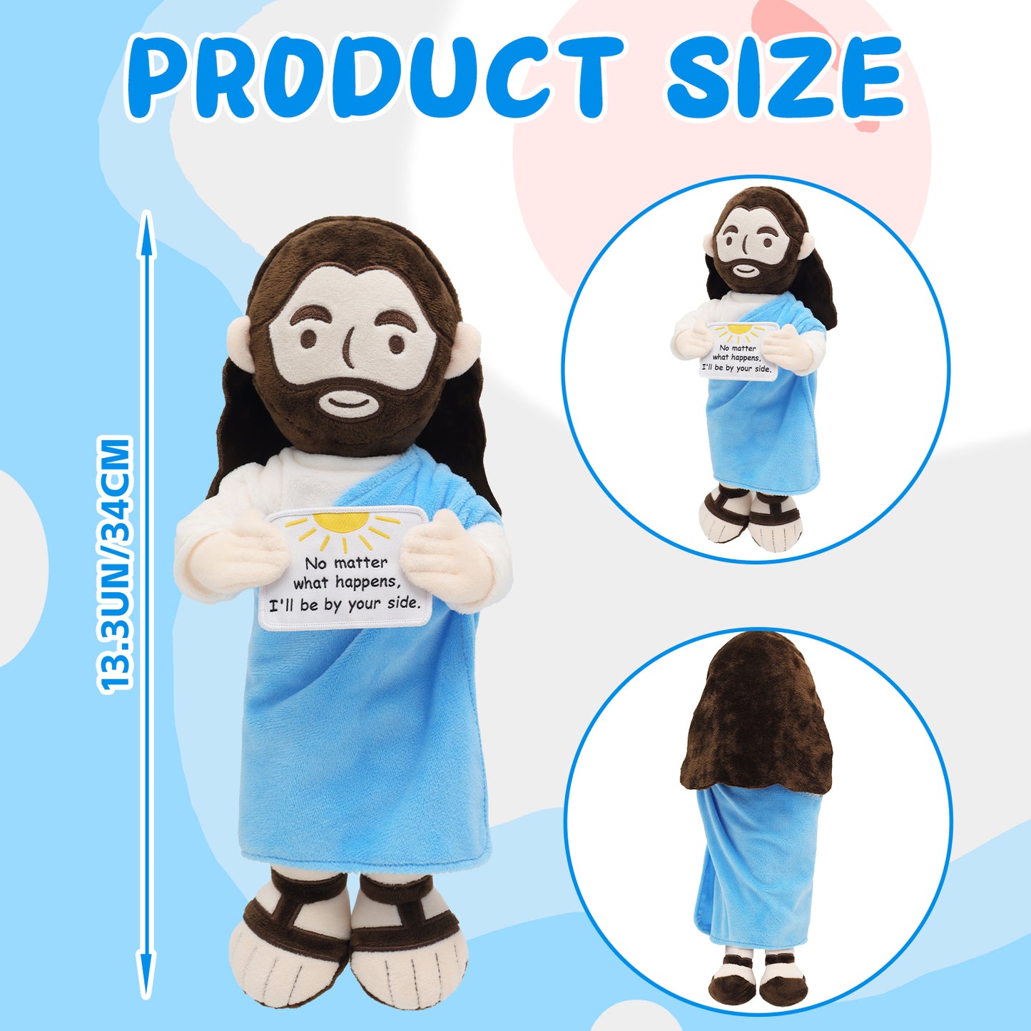 Blue Positive Jesus Plush Toy