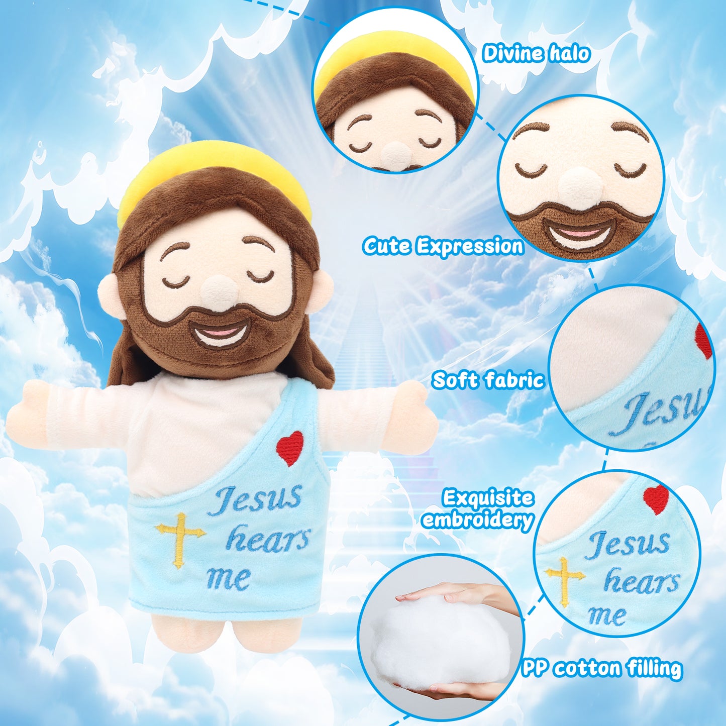 Cute Jesus Plush Toy with Halo