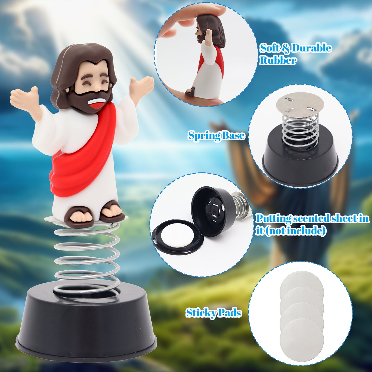 Bobblehead Jesus Figurine with Base
