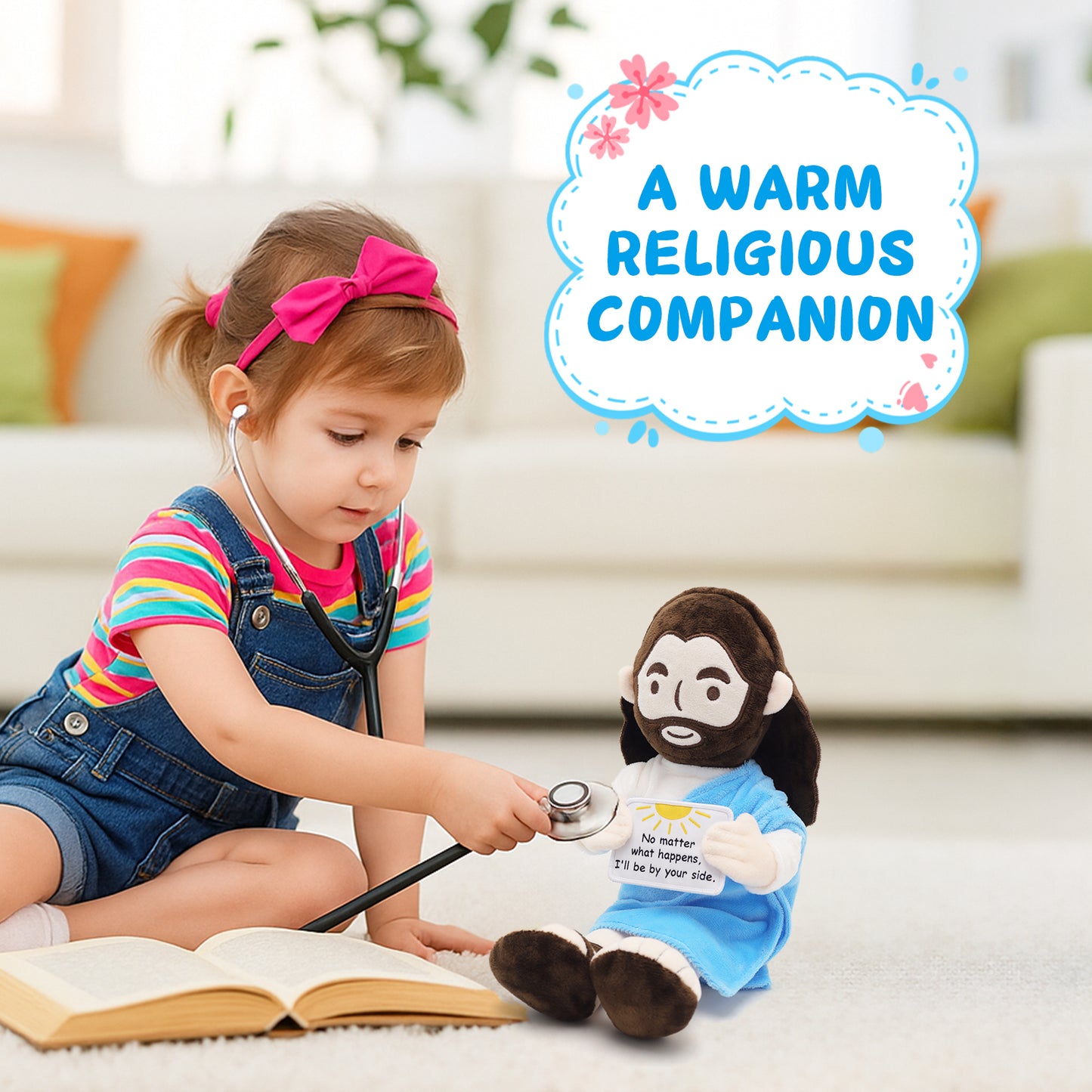 Blue Positive Jesus Plush Toy