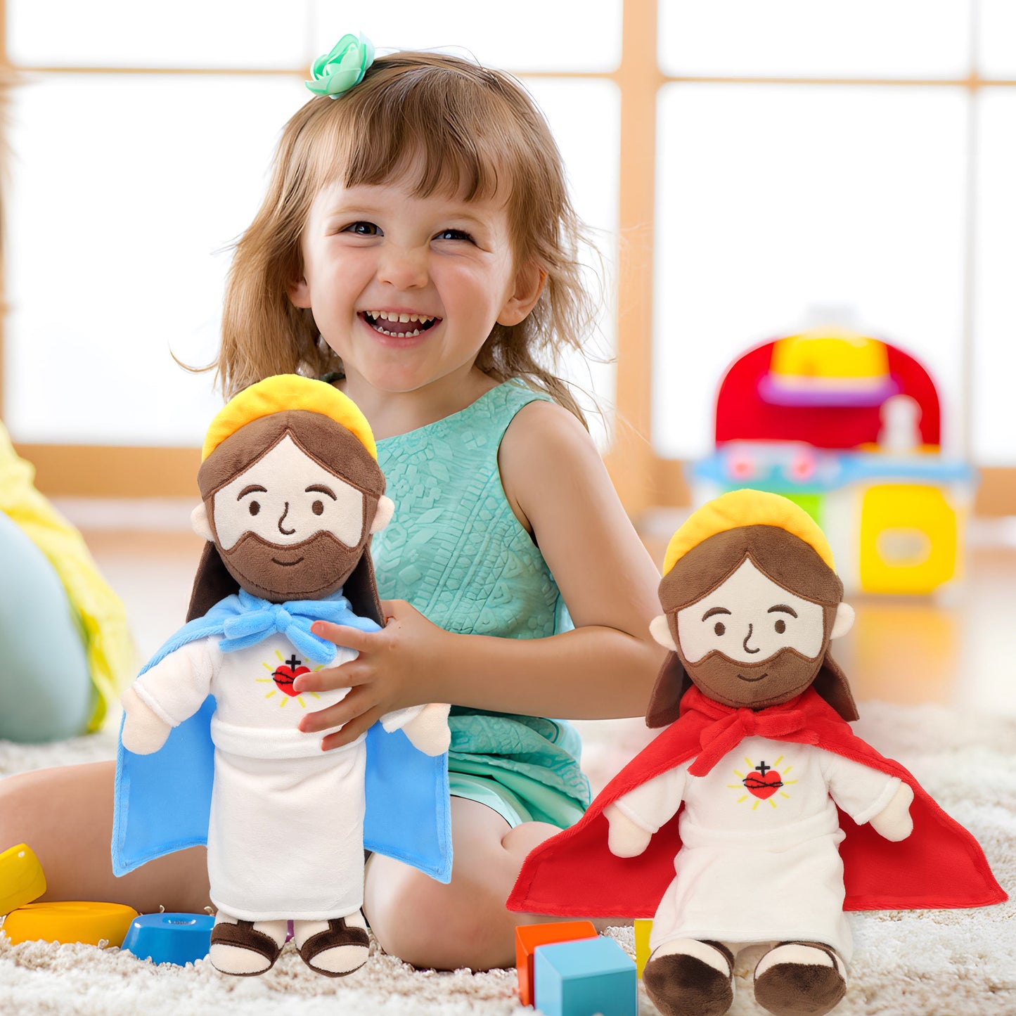 Jesus Plush Toy with Cape-Blue