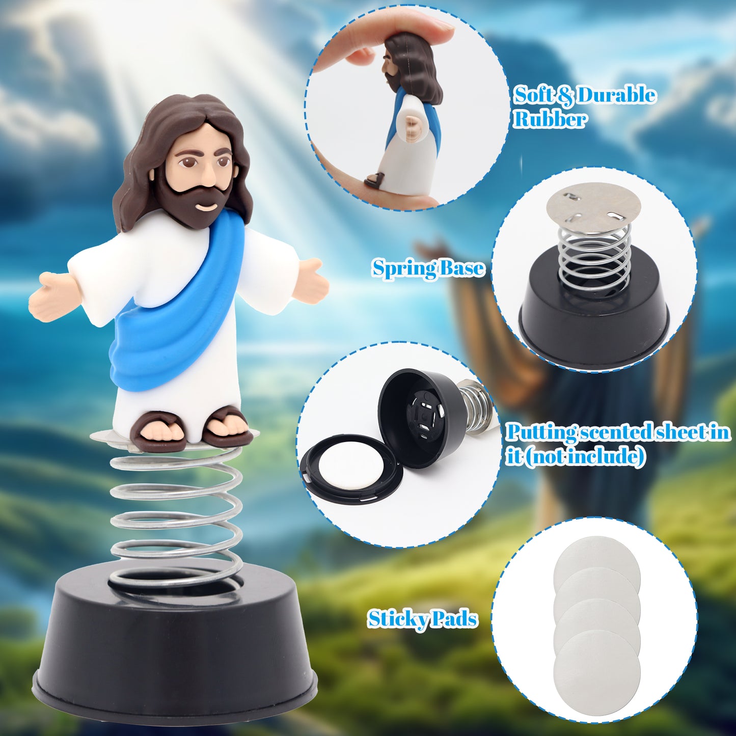 Bobblehead Jesus Figurine with Base