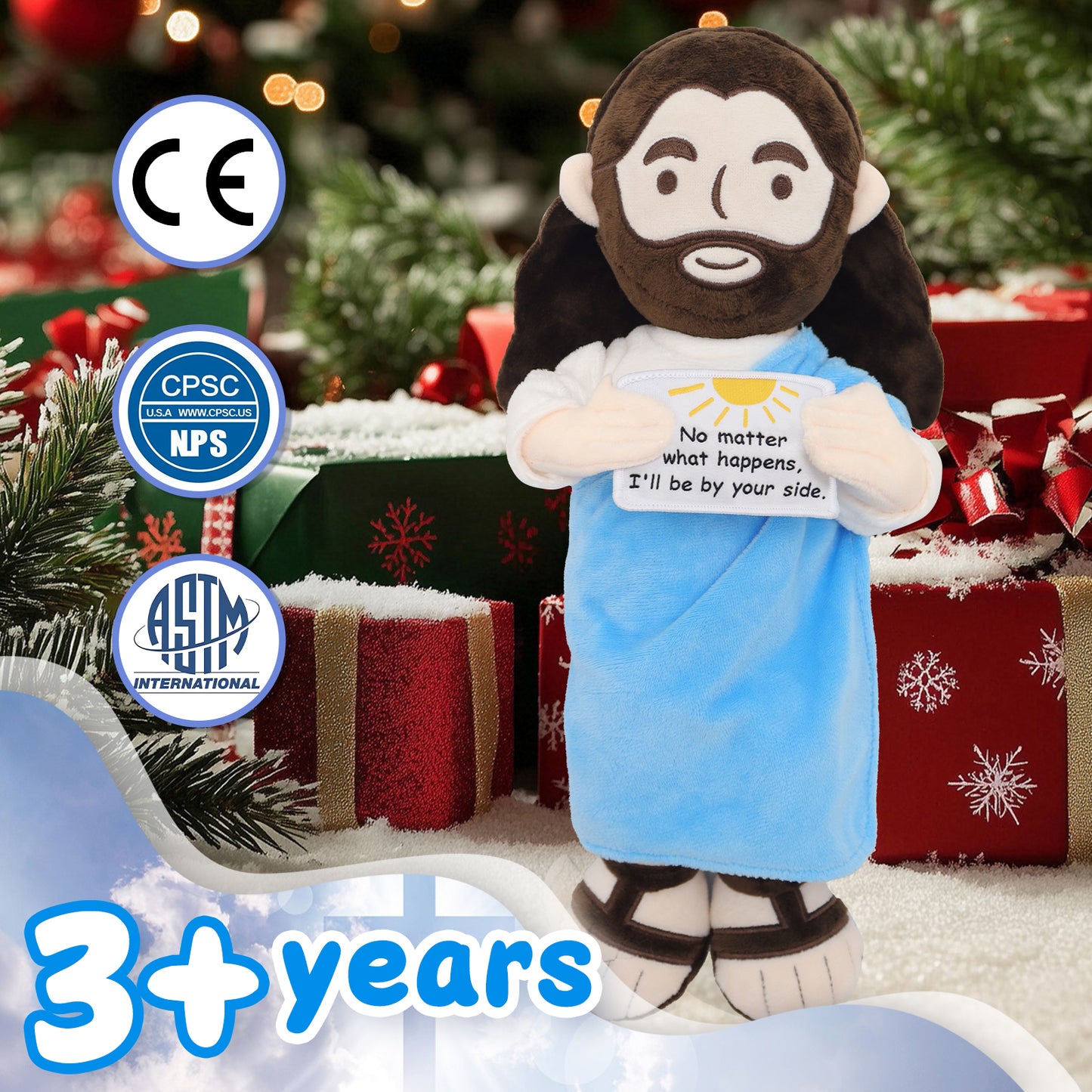 Blue Positive Jesus Plush Toy