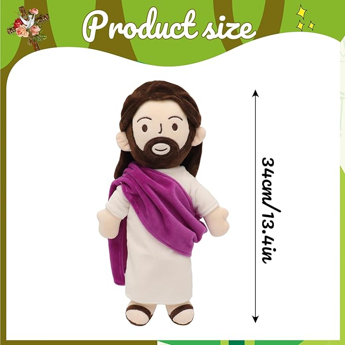Jesus Plush Toy - Purple/Red/Blue