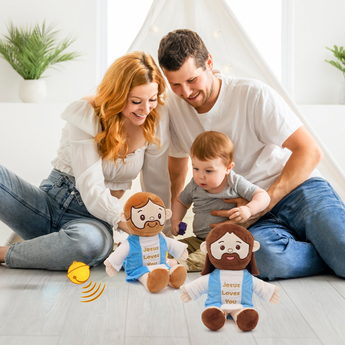 Jesus Plush Toy with Built-in Rattle