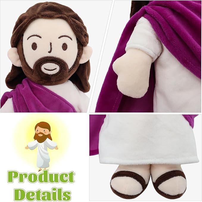 Jesus Plush Toy - Purple/Red/Blue