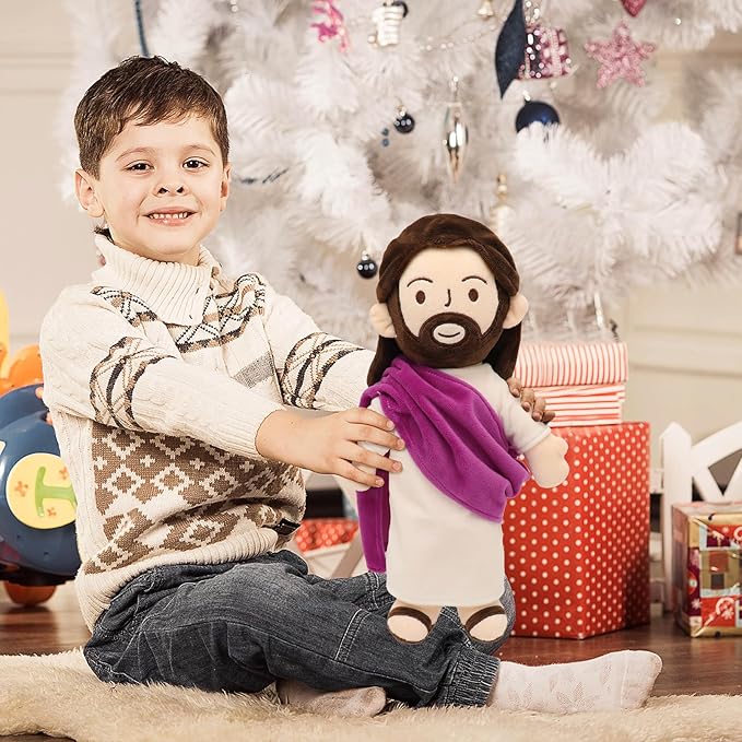 Jesus Plush Toy - Purple/Red/Blue
