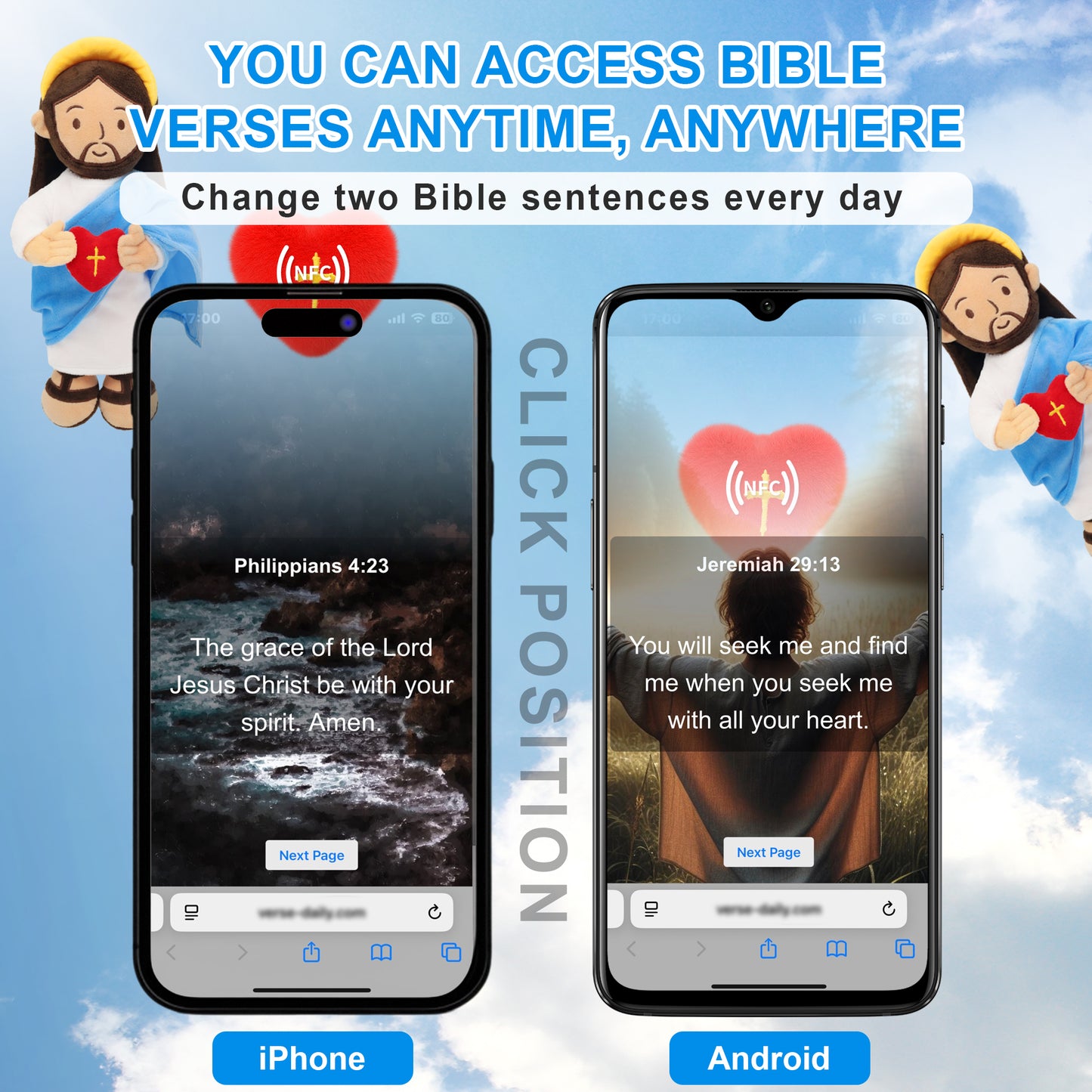 Jesus Plush with NFC Daily Bible Verse