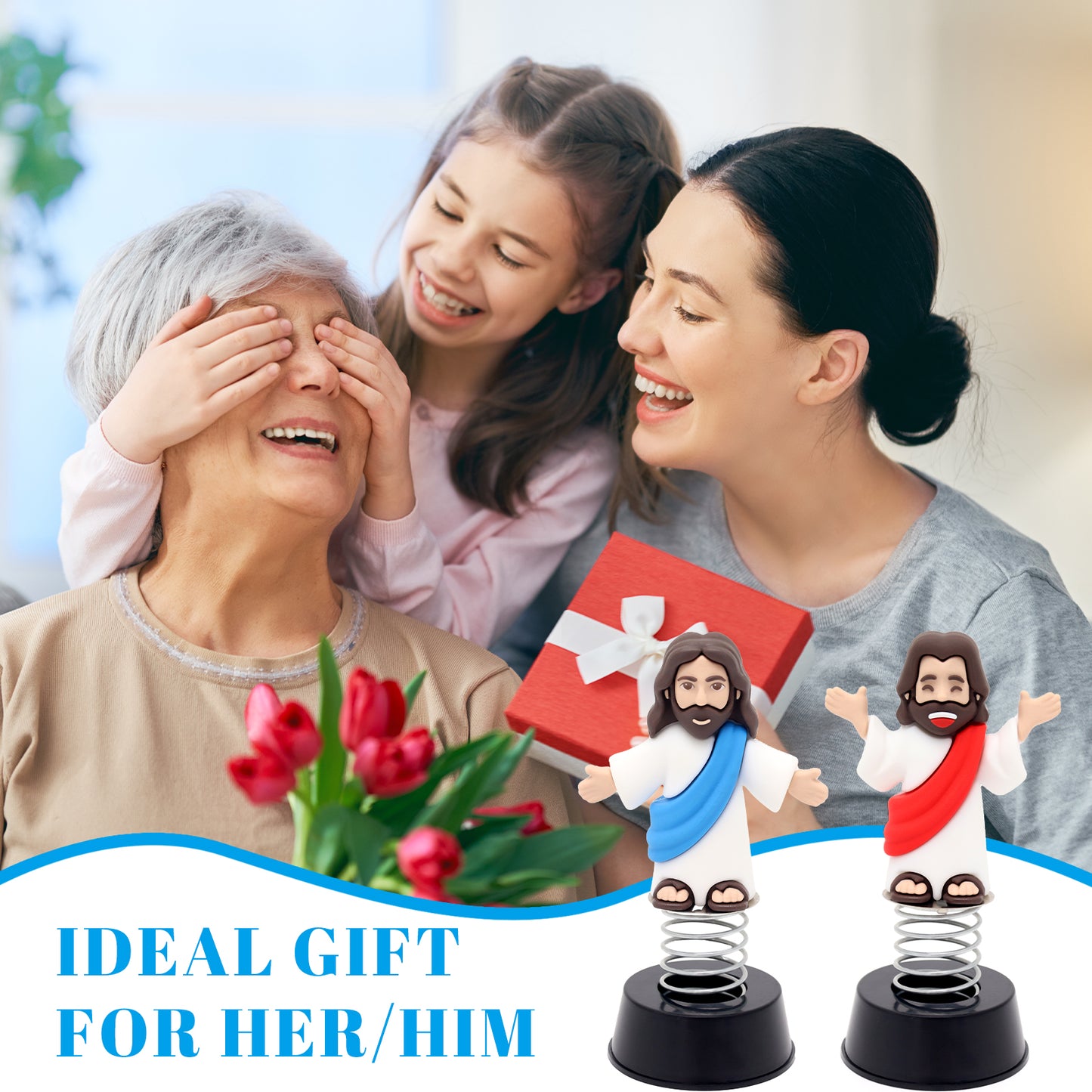 Bobblehead Jesus Figurine with Base