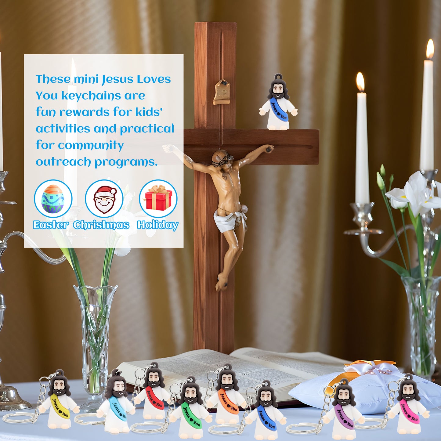 Jesus Love You Mini Jesus Figures Keychain