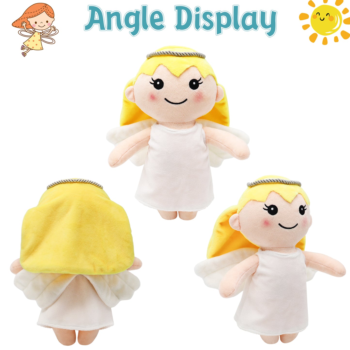 Girl-Guardian Angel Plush Doll with Wings