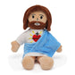 Blue Sacred Heart of Jesus Plush-White/Brown