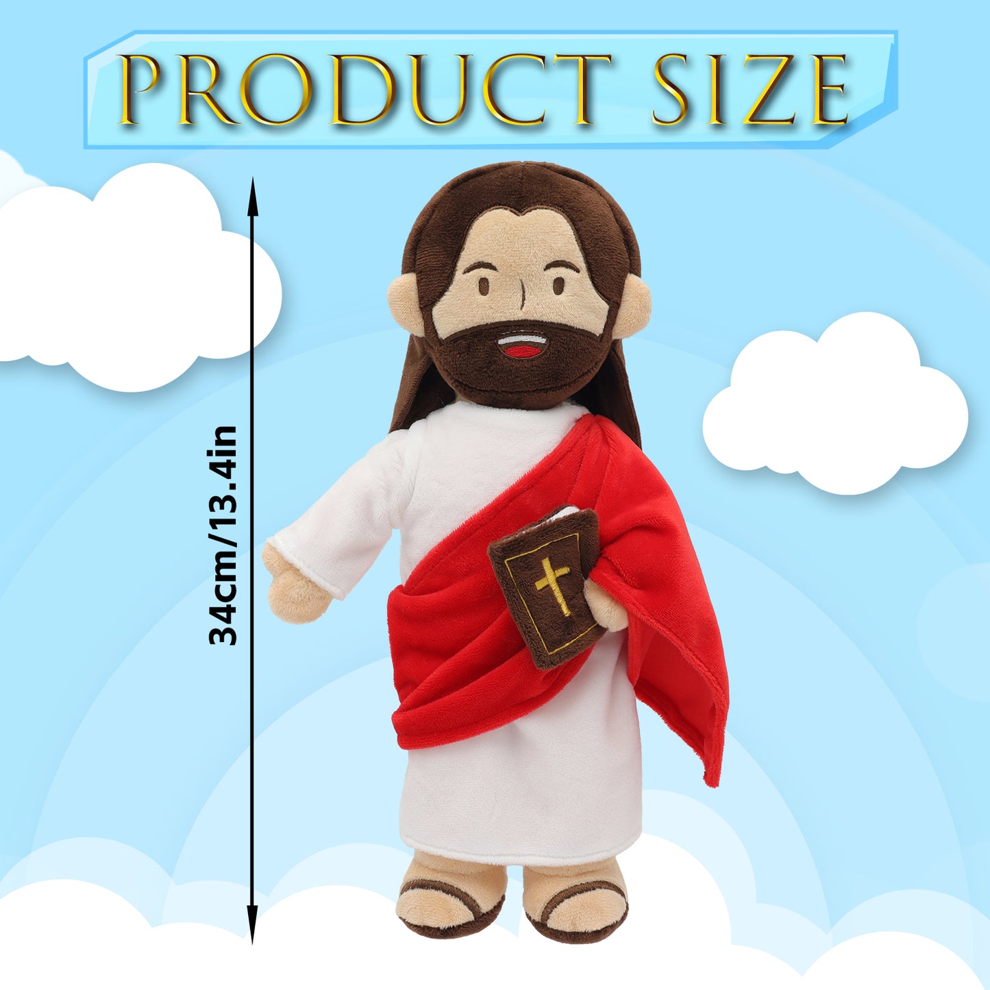 The Talking Jesus Plush Toy-Red(White/Brown)