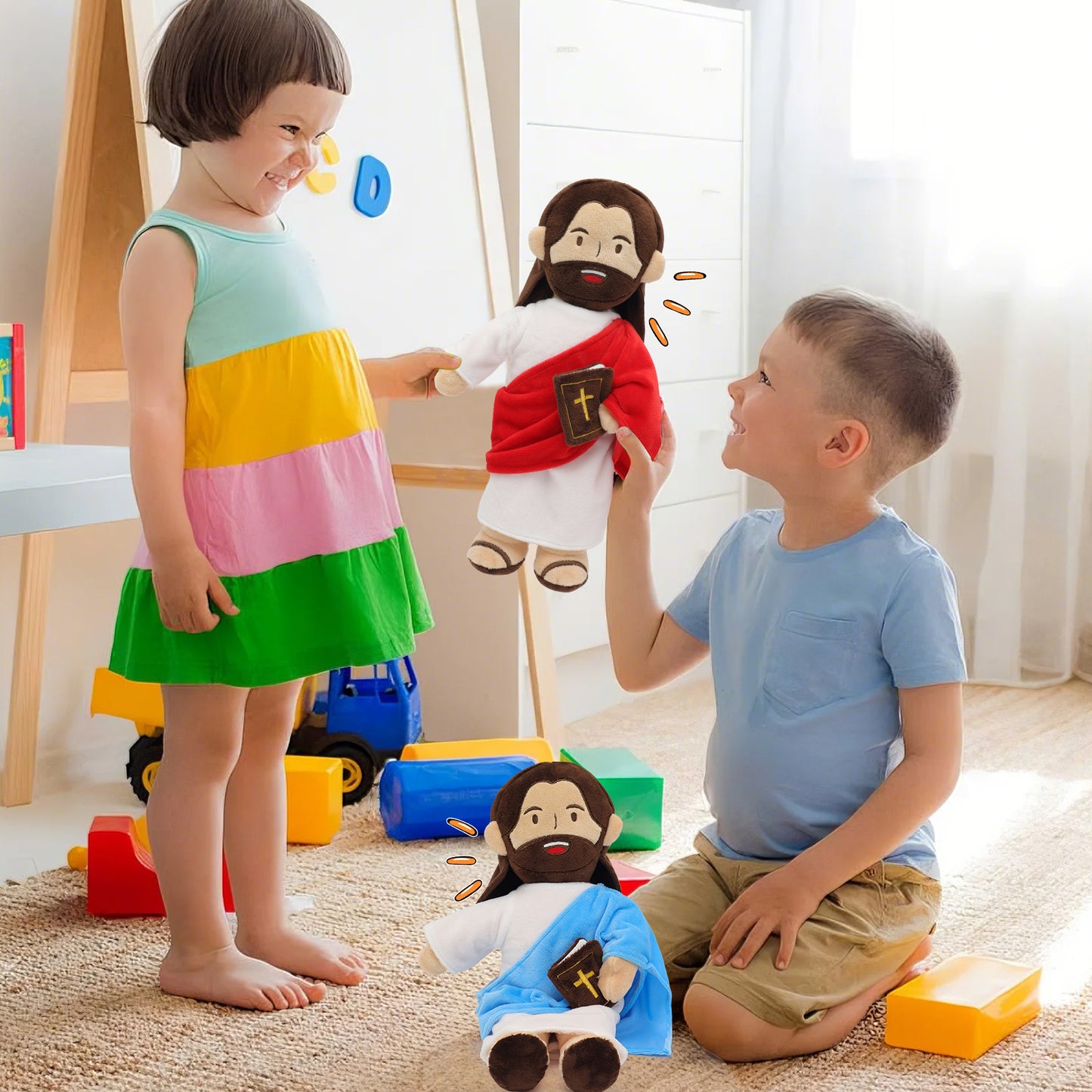 The Talking Jesus Plush Toy-Red(White/Brown)