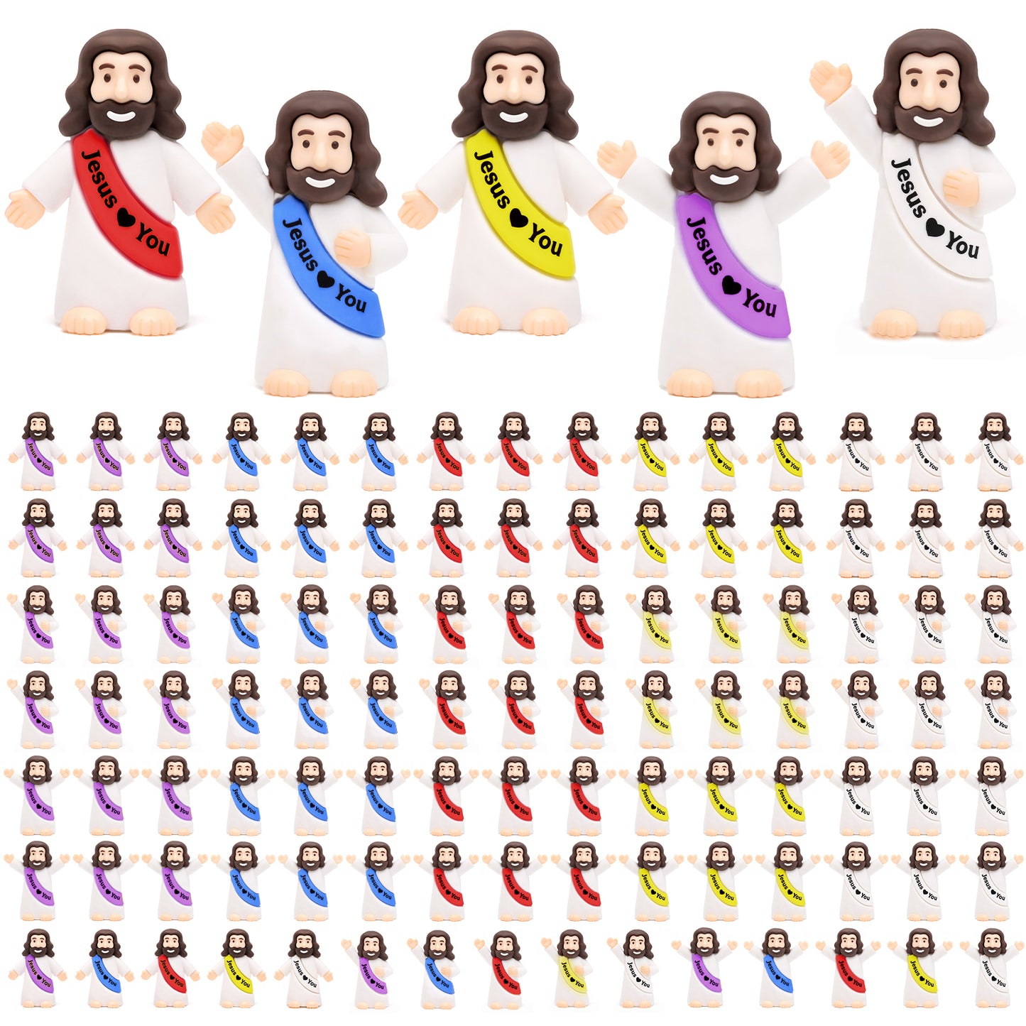 Mini Jesus Figurines- 5 Colors & 3 Poses