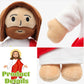 Red Sacred Heart of Jesus Plush-White/Brown