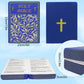 Holy Bible Pillow with Leaf Cover - Blue