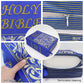 Holy Bible Pillow with Leaf Cover - Blue