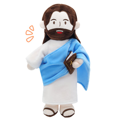 The Talking Jesus Plush Toy-Blue(White/Brown)
