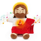 Breathing Jesus Plush Toy with Yellow Halo - Red and Brown