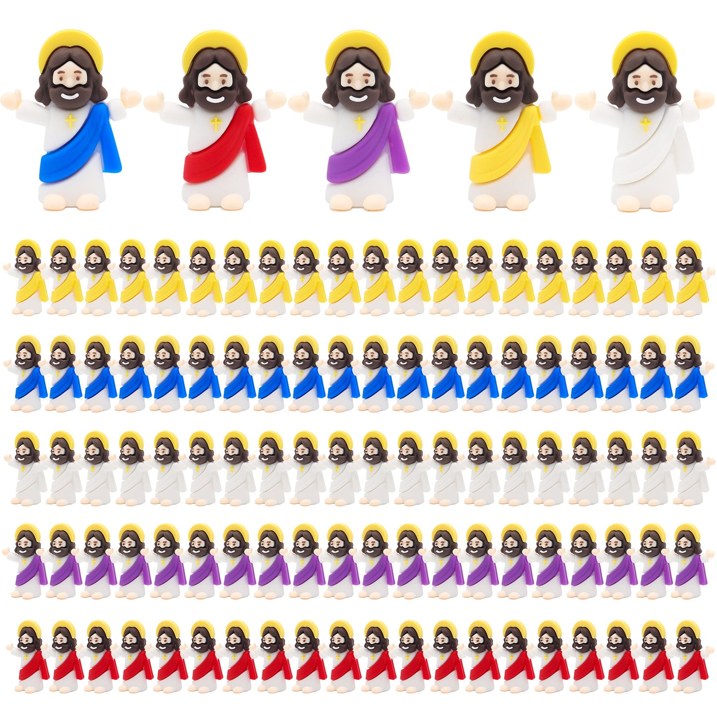 Little Jesus Figures with halo and Cross