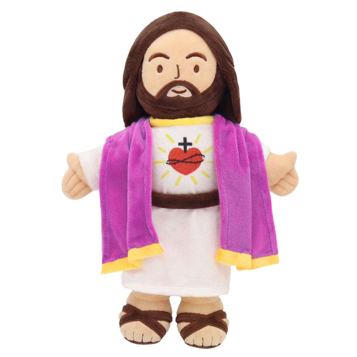 Purple Jesus Plush with Gold-Trimmed