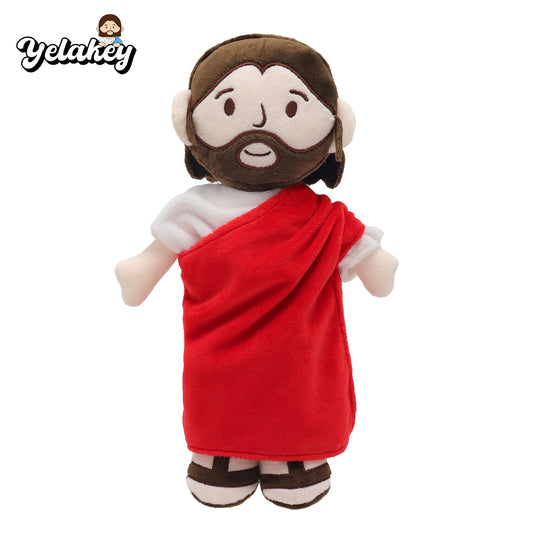 Red Jesus plush-White/Brown