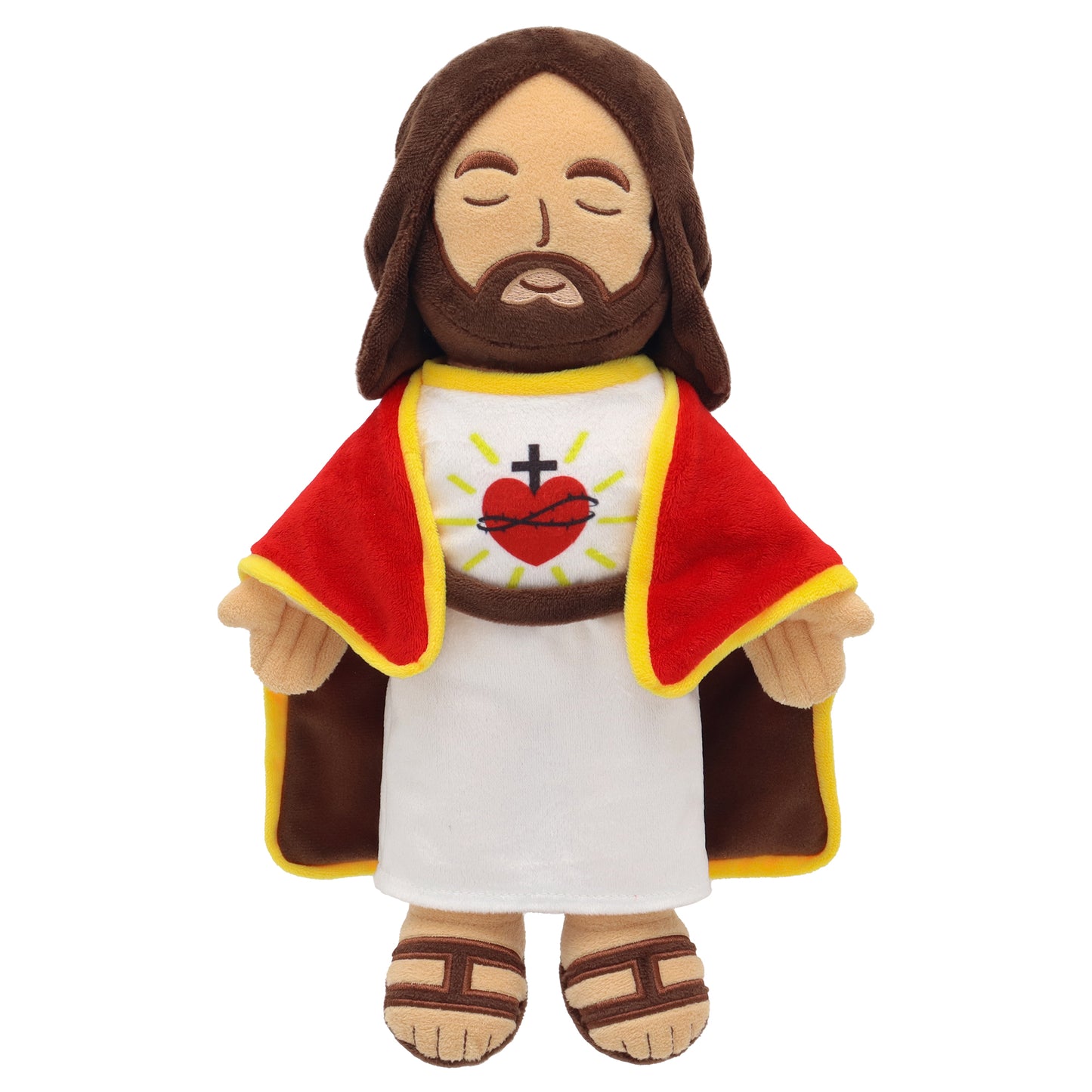 Jesus Plush with Red Gold-Trimmed Shawl