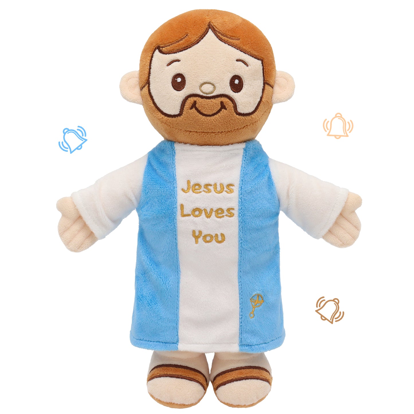 Jesus Plush Toy with Built-in Rattle