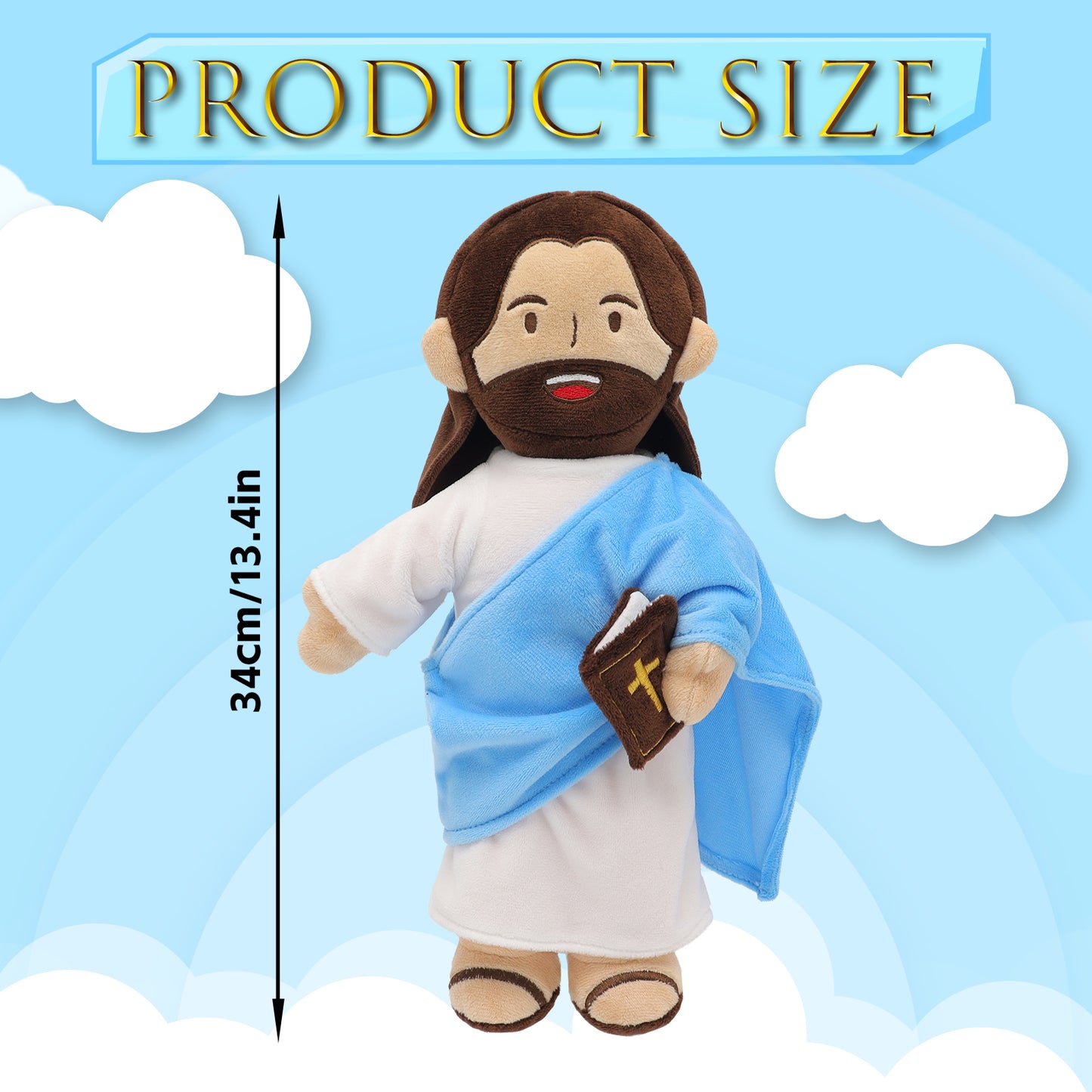 The Talking Jesus Plush Toy-Blue(White/Brown)