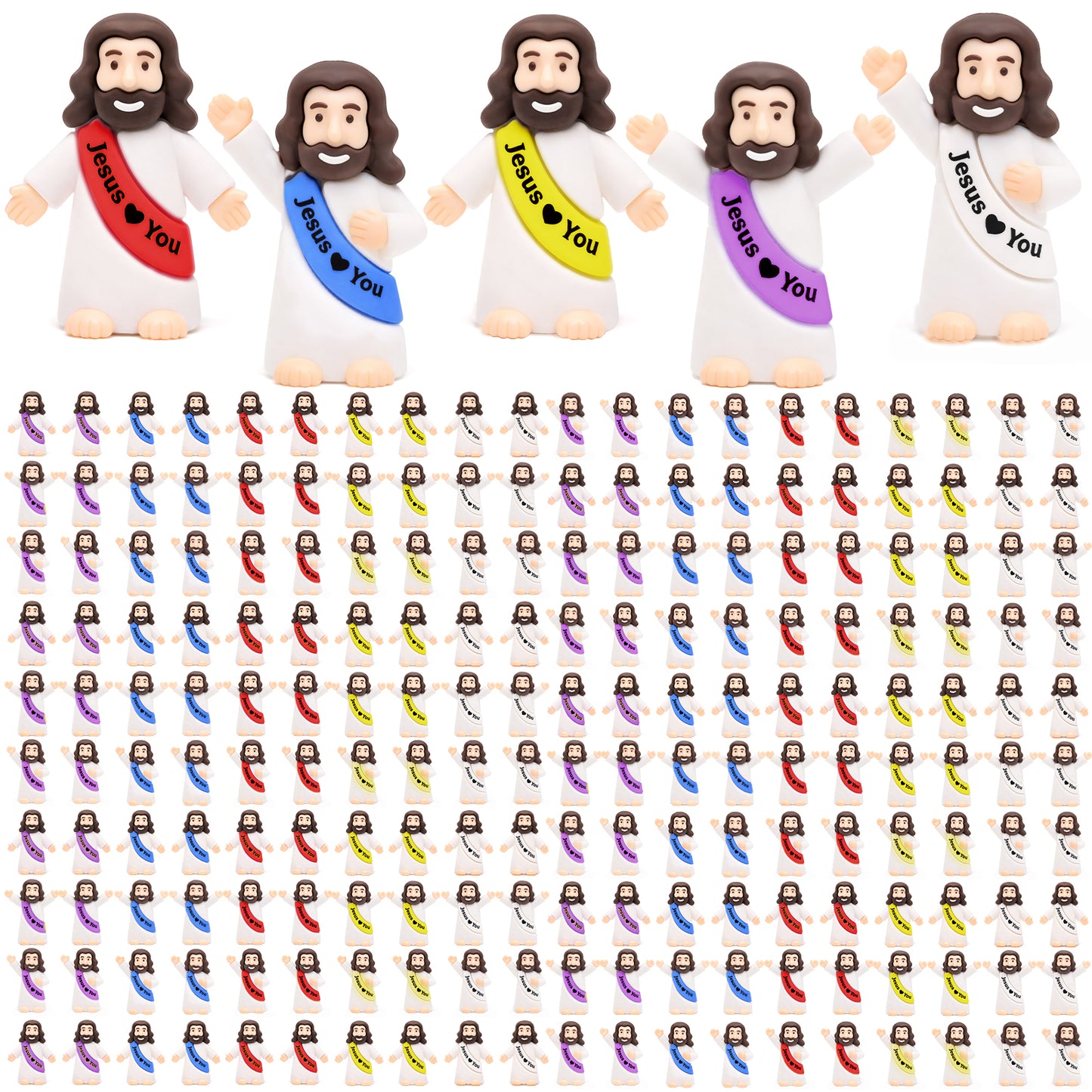 Mini Jesus Figurines- 5 Colors & 3 Poses