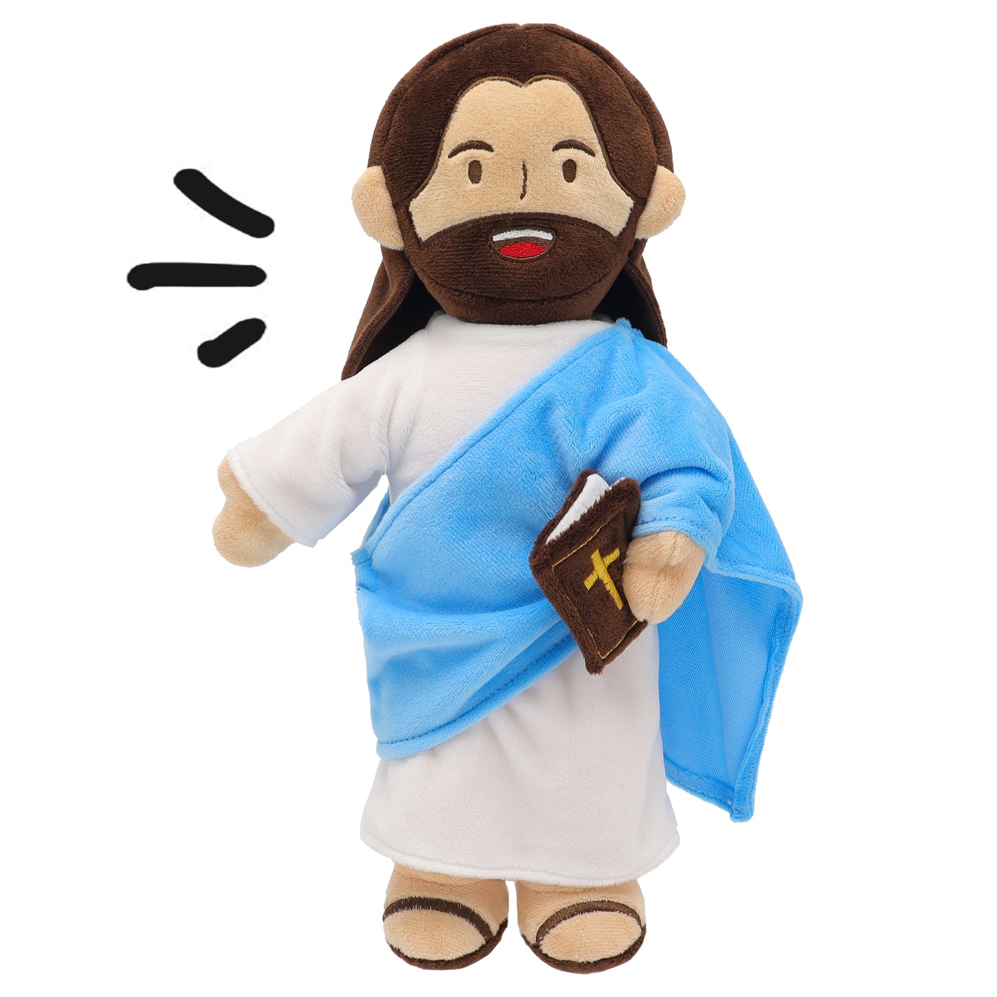 The Talking Jesus Plush Toy-Blue(White/Brown)
