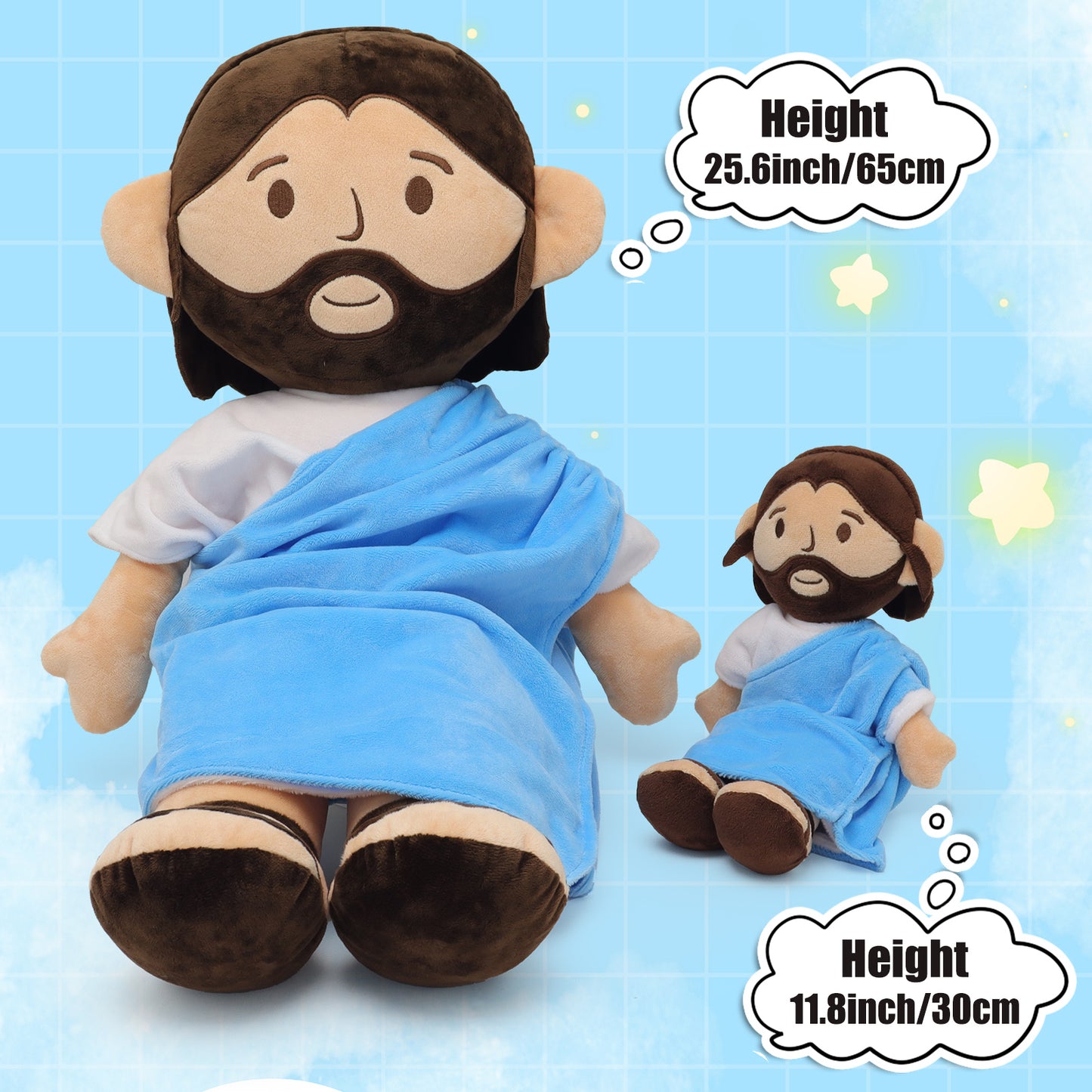 Blue Jeusu Plush Toy-25.6inch