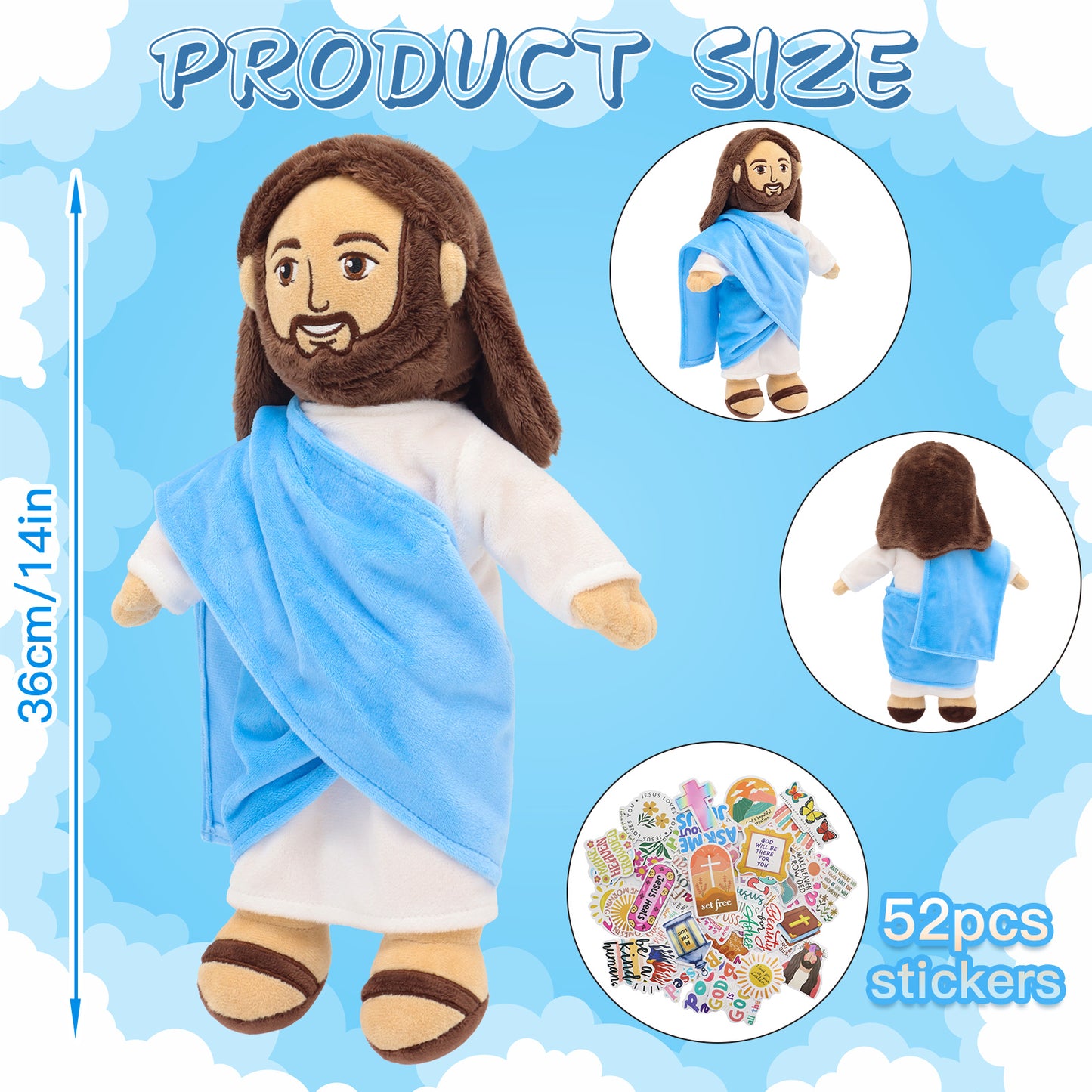 Jesus Plush Toy with Stickers