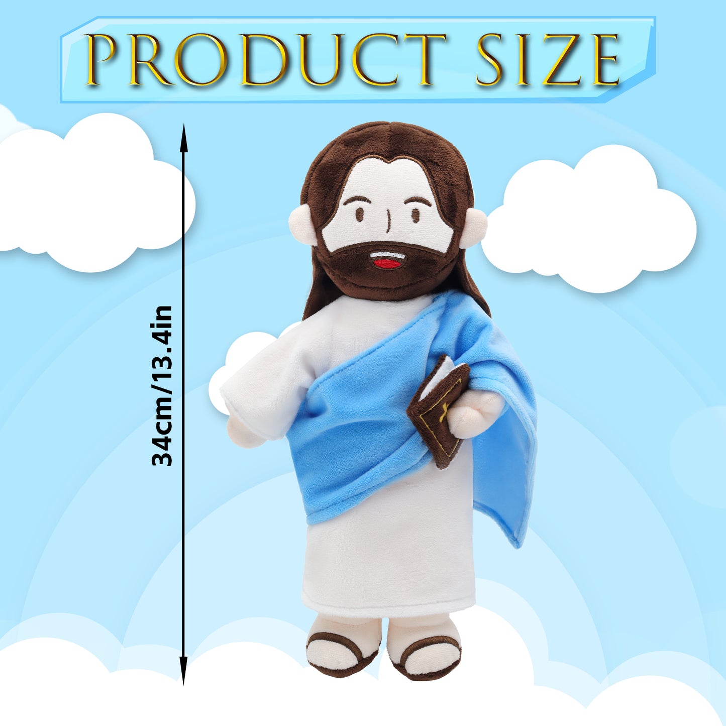 The Talking Jesus Plush Toy-Blue(White/Brown)