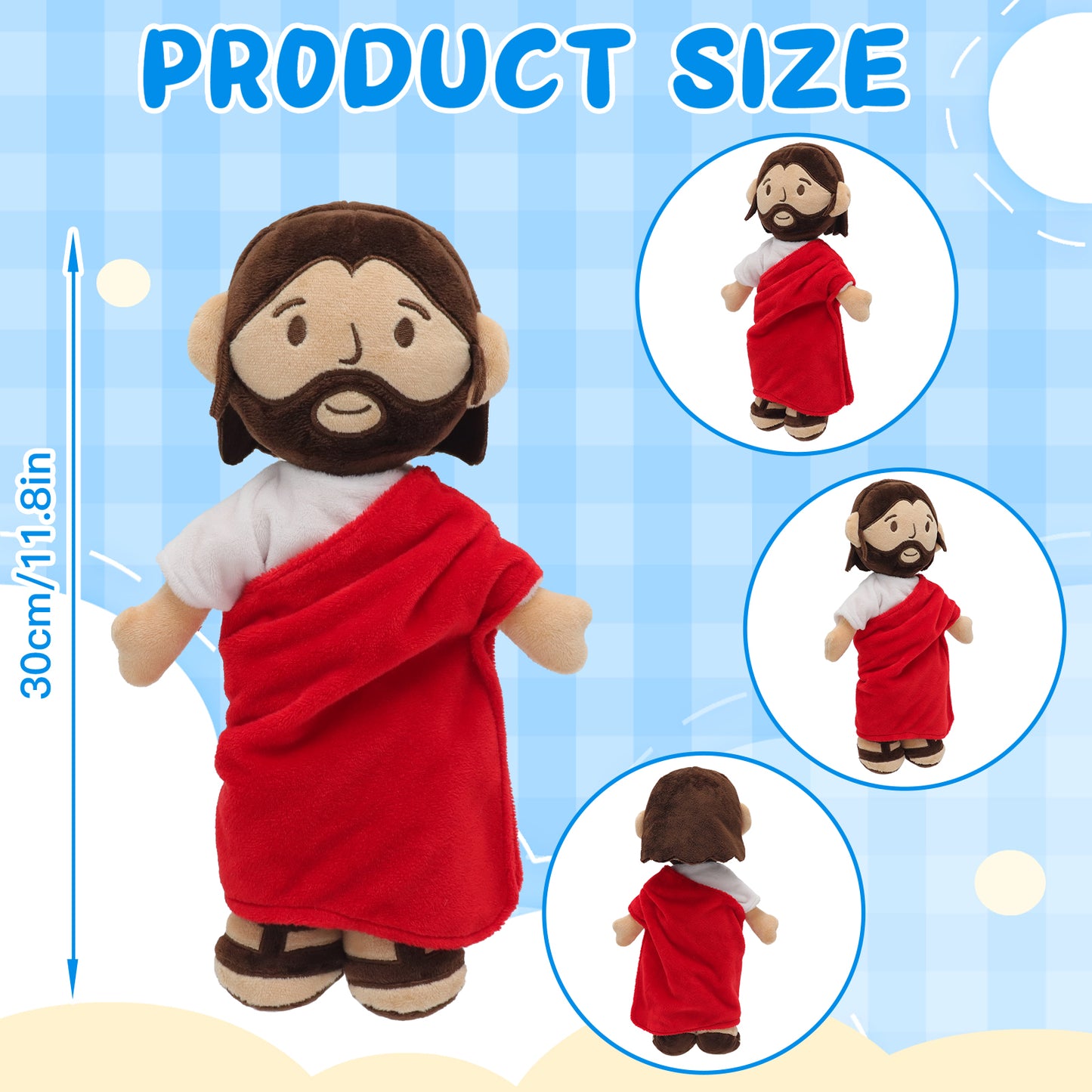 Red Jesus plush-White/Brown