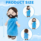 Blue Jesus Plush Toy-White/Brown