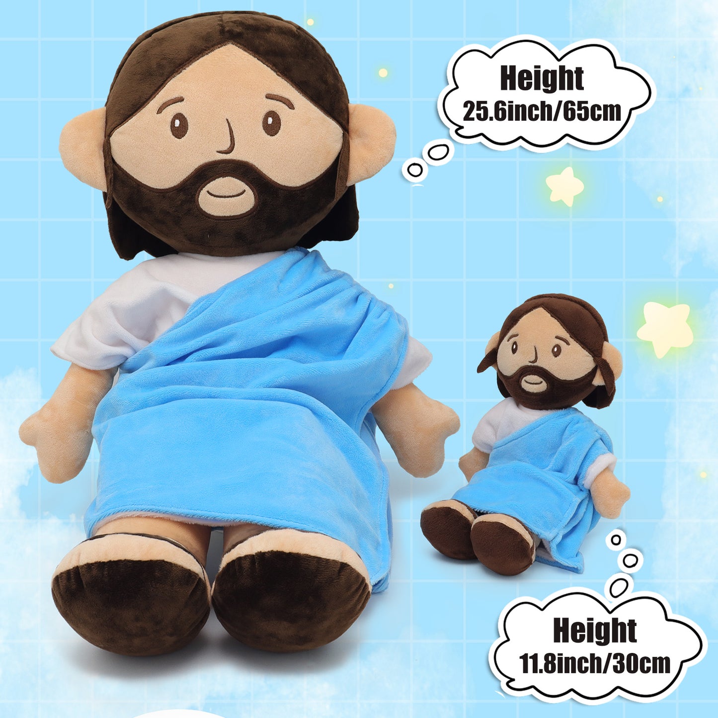 Blue Jeusu Plush Toy-25.6inch