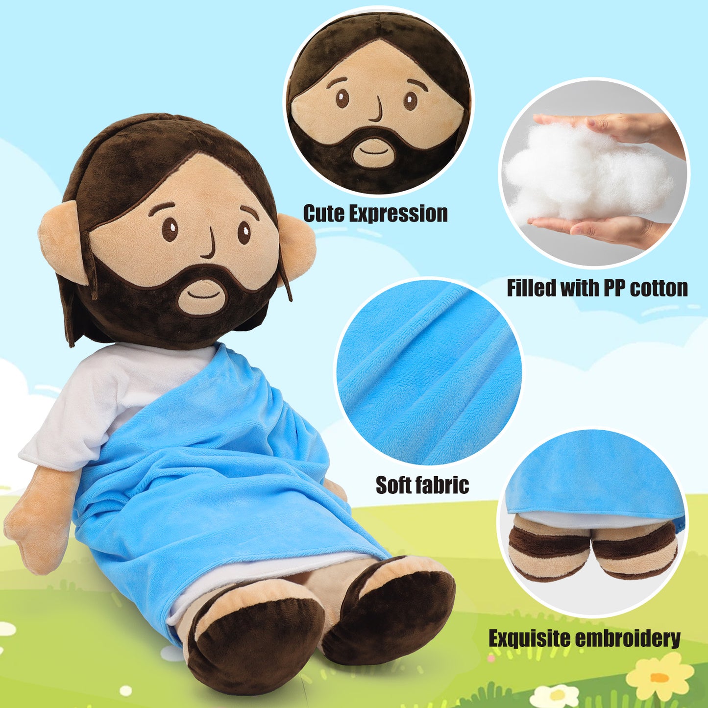 Blue Jeusu Plush Toy-25.6inch