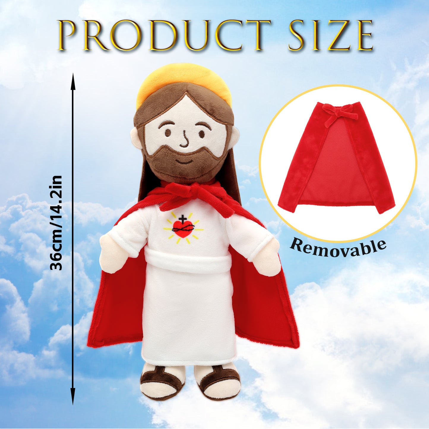 Jesus Plush Toy with Cape-Red