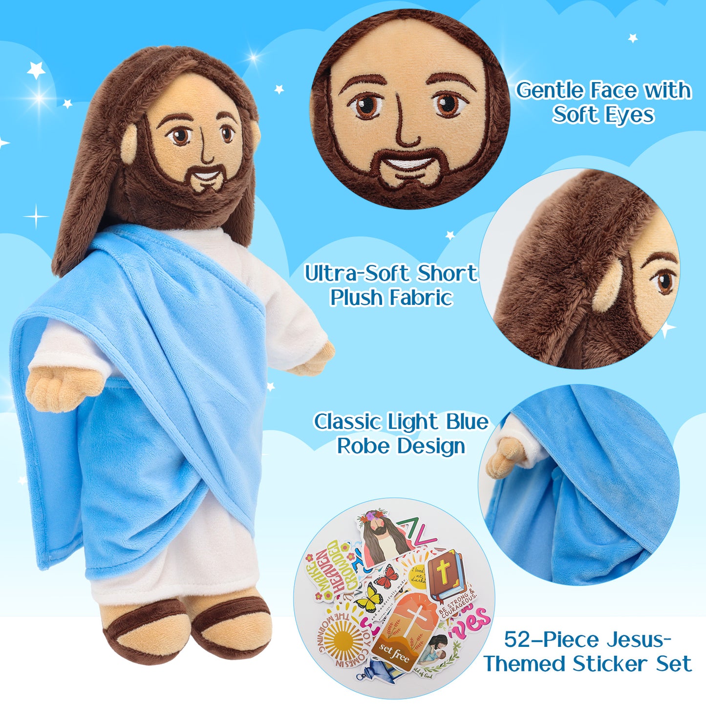 Jesus Plush Toy with Stickers