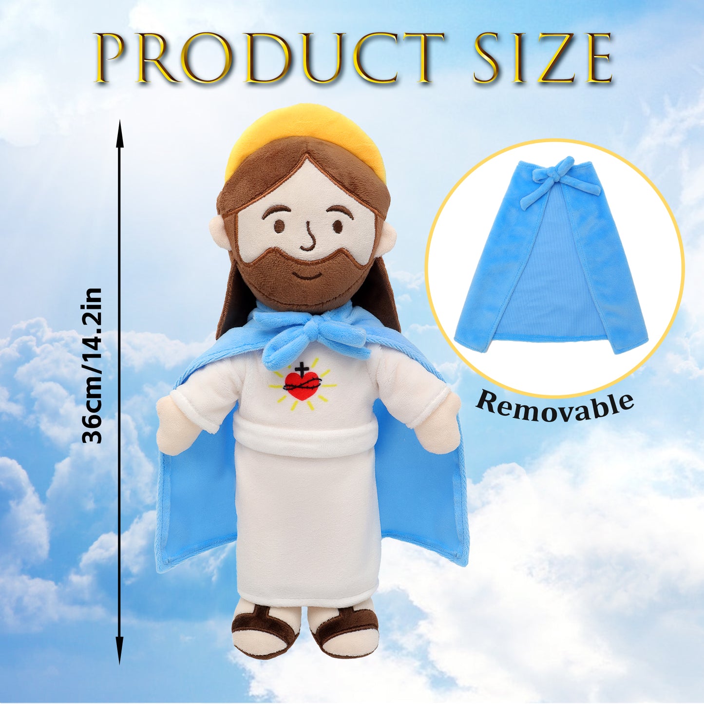 Jesus Plush Toy with Cape-Blue