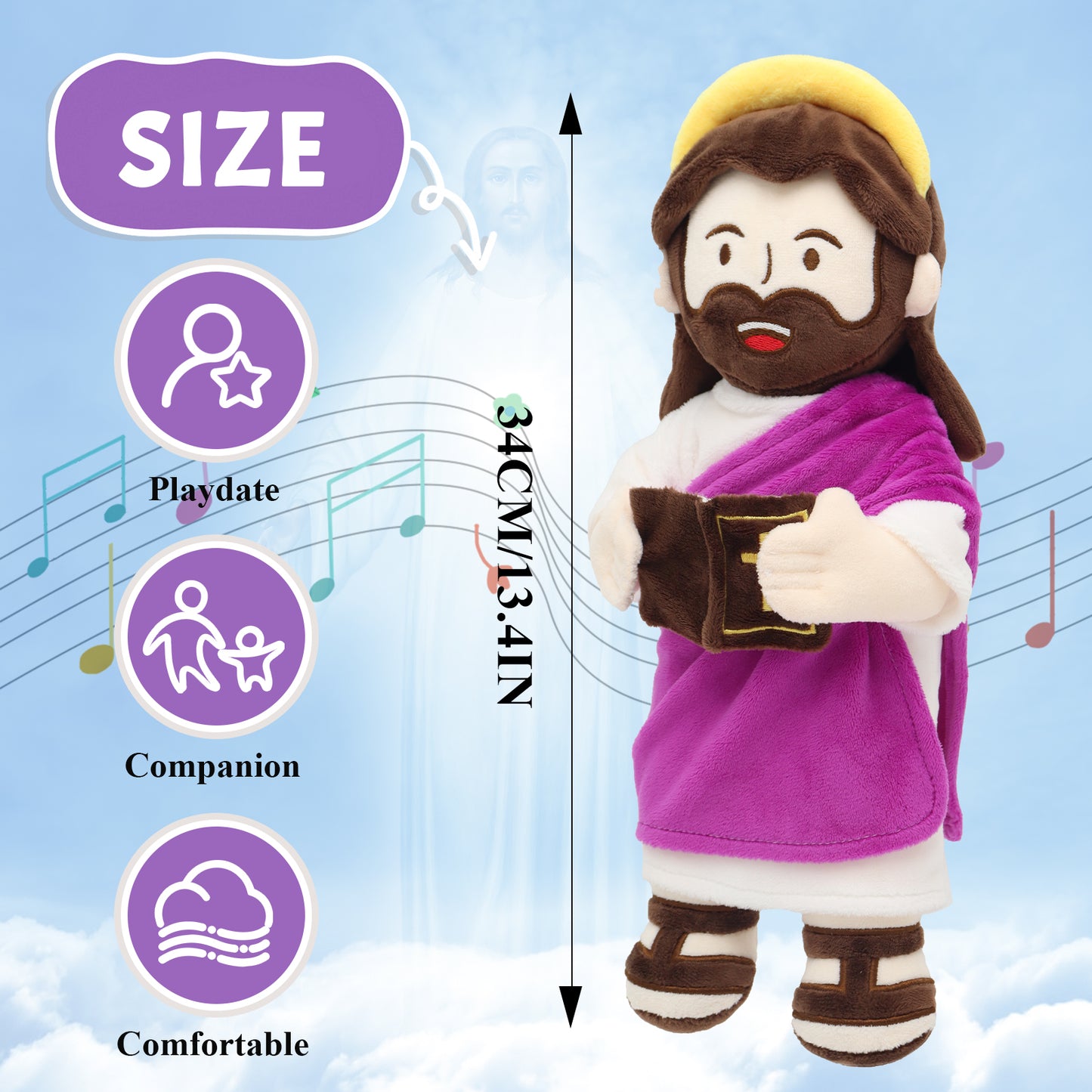 The Talking Jesus Plush Toy with Halo