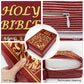 Holy Bible Pillow with Leaf Cover - Red