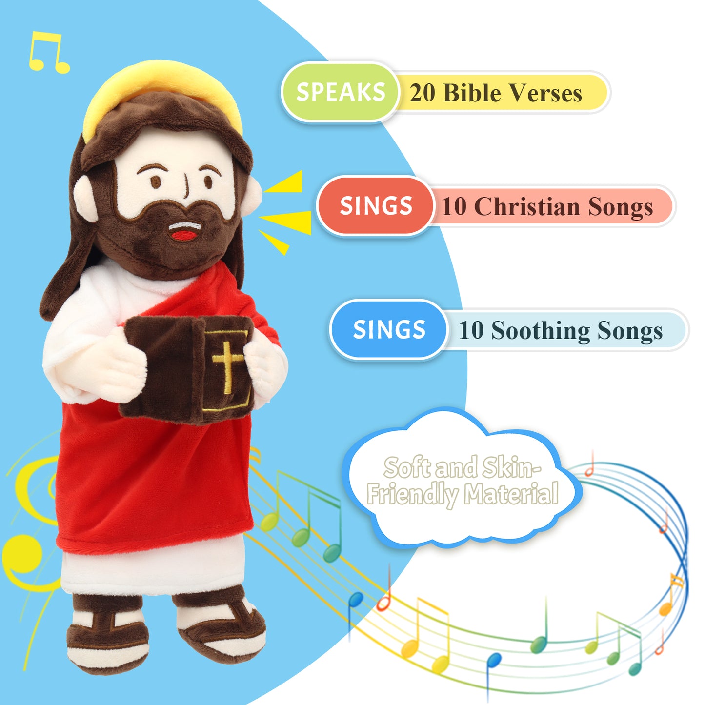 The Talking Jesus Plush Toy with Halo
