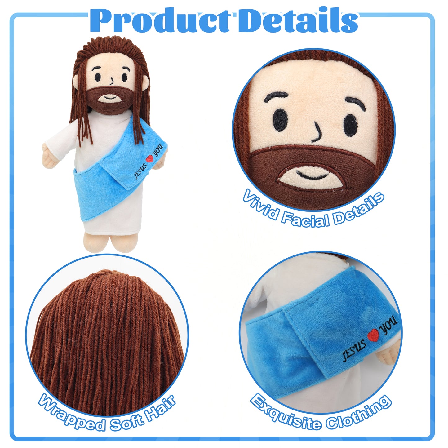 Jesus Plush Doll with Braided Hair